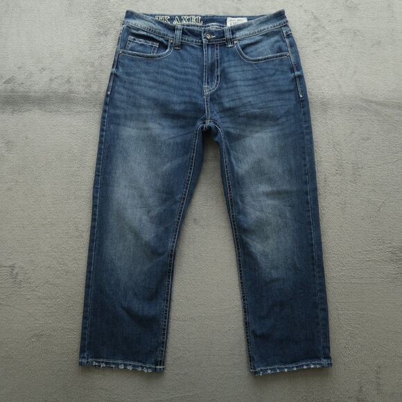 TK AXEL Jeans Mens Size 34x30 Blue Slim Bootcut Flex Denim Pants Flap Pockets - Picture 10 of 16